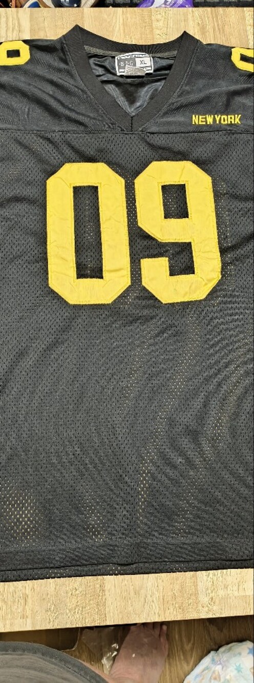 Black and Yellow 2000s Era Hip Hop /Football Style Jersey 09 New York Sz XXL